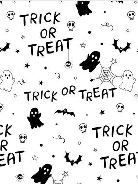 Halloween 'Trick or Treat' Black & White Graphic Tissue Paper 30 sheets